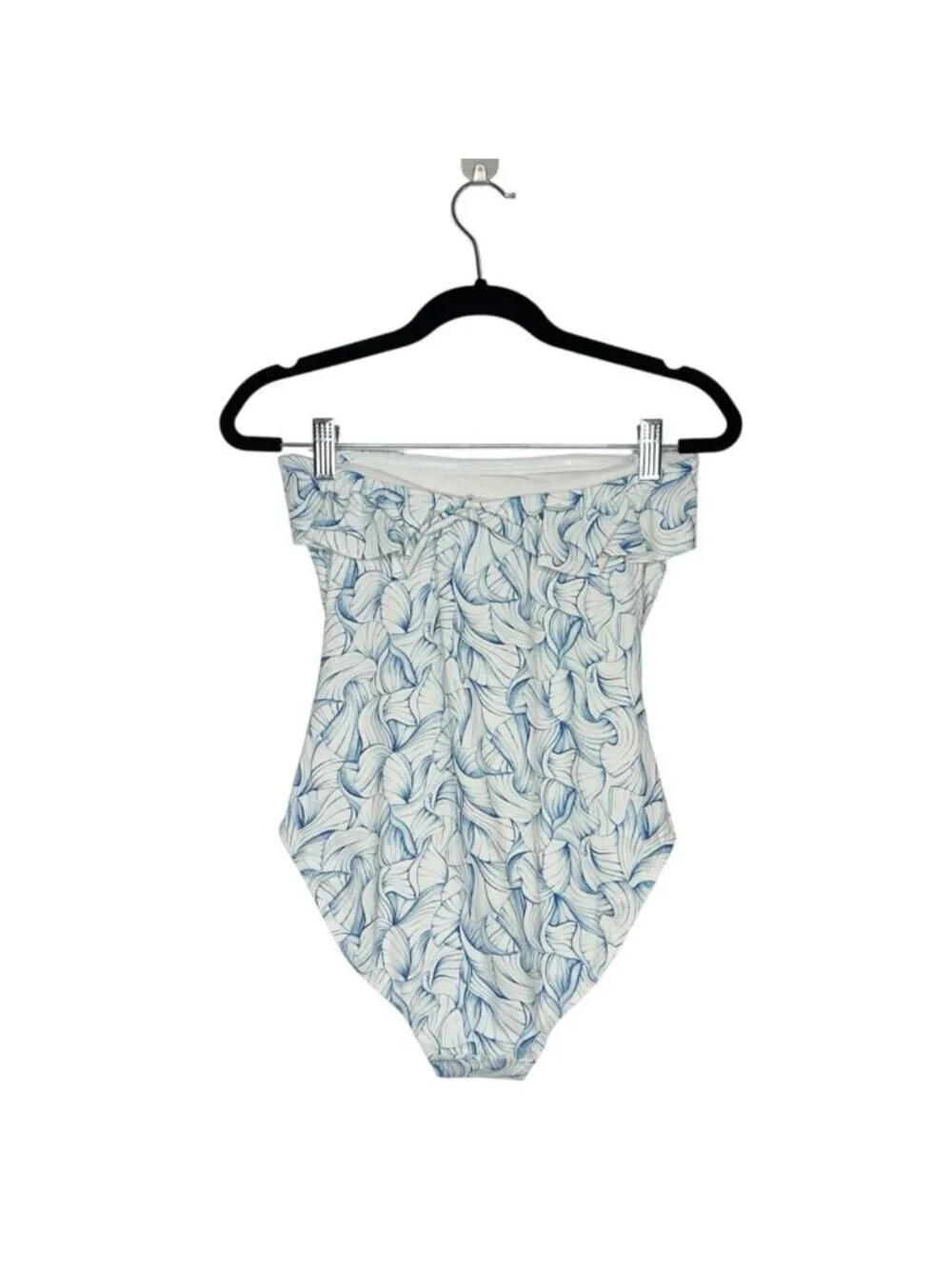 Tory Burch - Strapless Ruffle One-Piece Swimsuit - Ellora Blue - Large